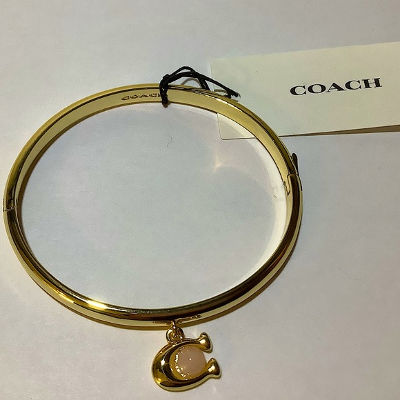 Coach Charm Hinged Bangle Bracelet New - Picture 1 of 4